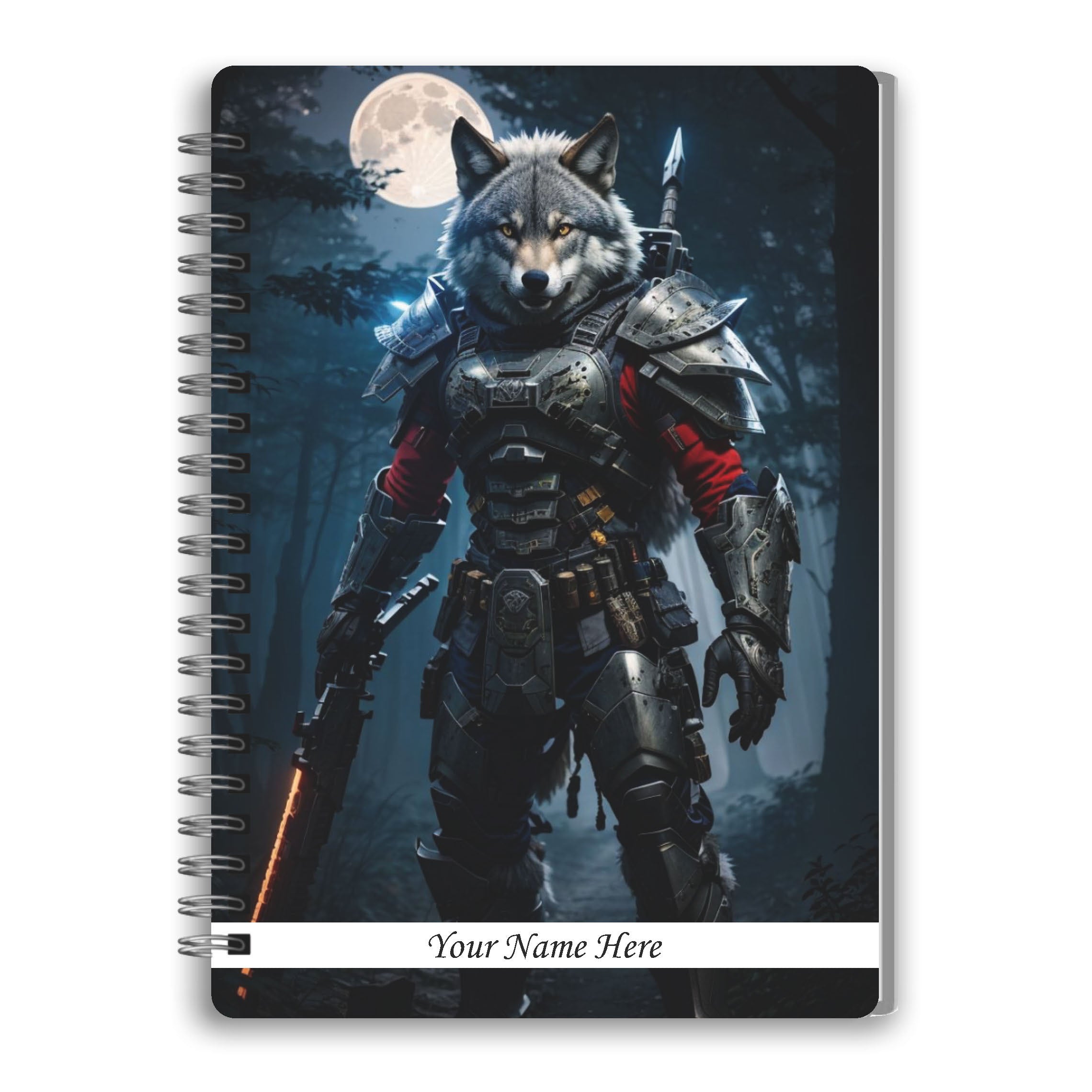 Printed Wolf Warrior Anime Notepad